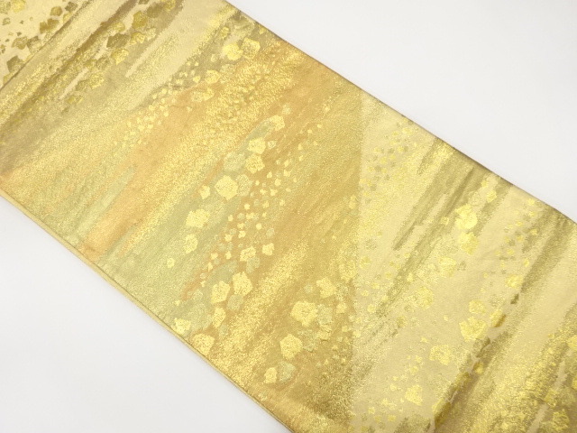 霞に箔散らし模様織り出し　袋帯